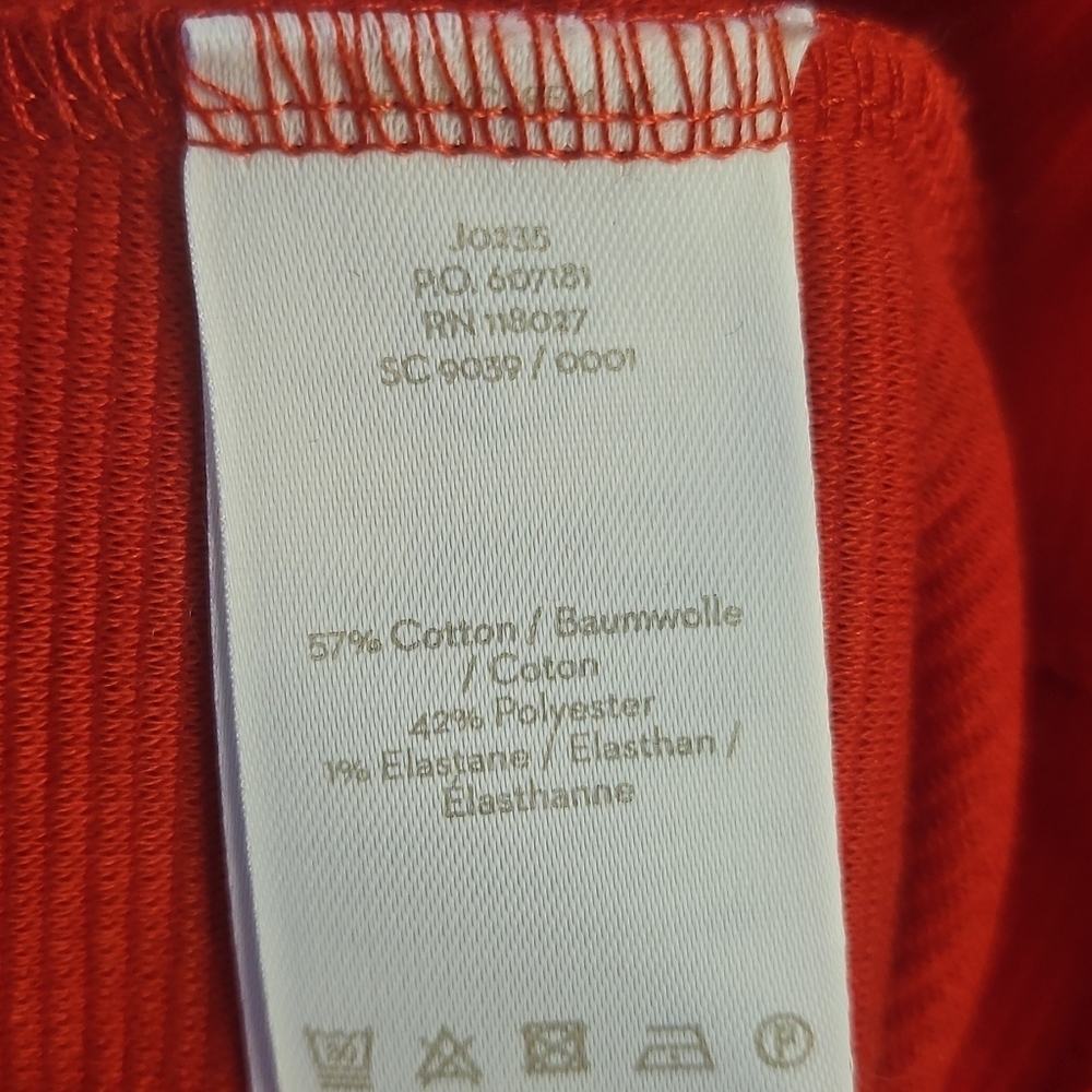 Boden Red Ribbed V-Neck Shift Dress Petite 4 - Picture 4 of 6